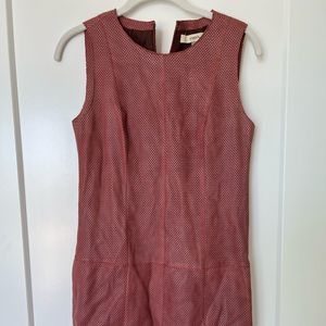 Fossil Perforated 100% Leather Mini Dress Size 0